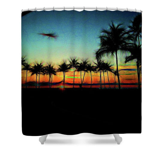 Sunset From The Car - Shower Curtain