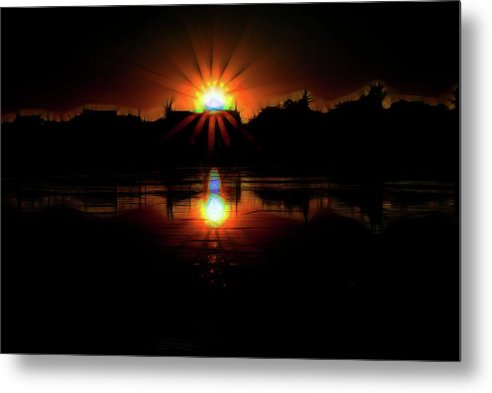 Sunset On The Wisconsin River - Metal Print