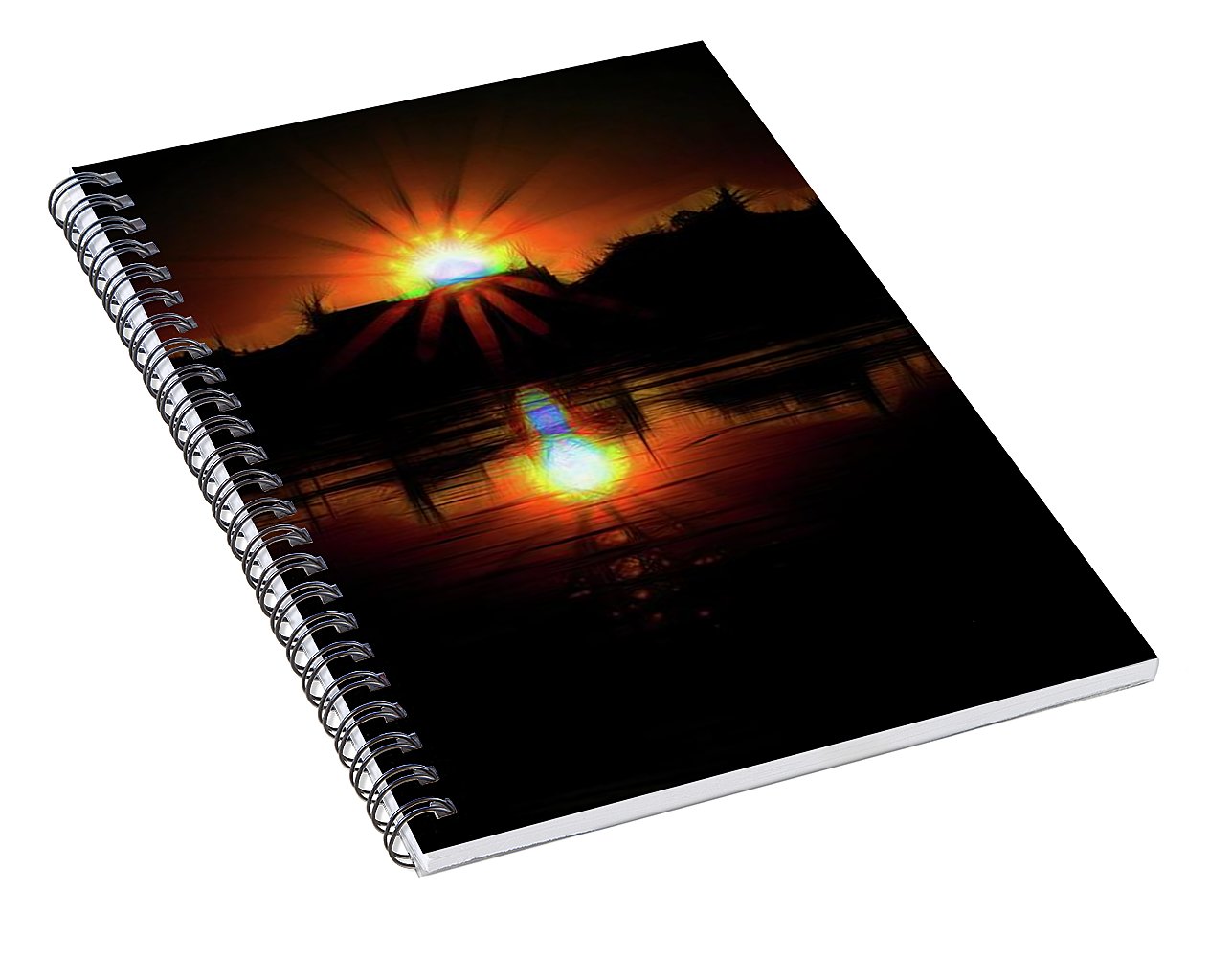 Sunset On The Wisconsin River - Spiral Notebook