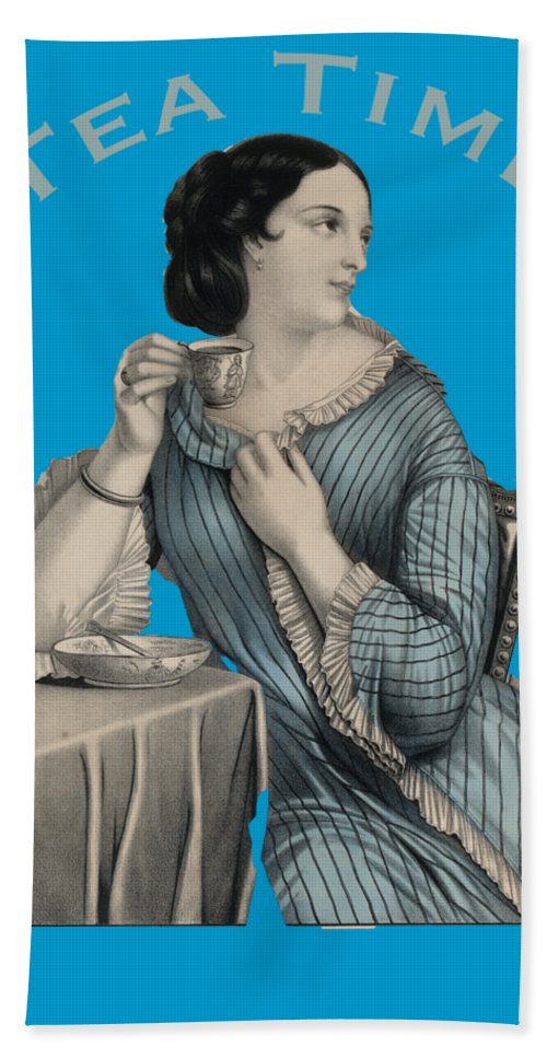 Tea Time Vintage Woman - Bath Towel