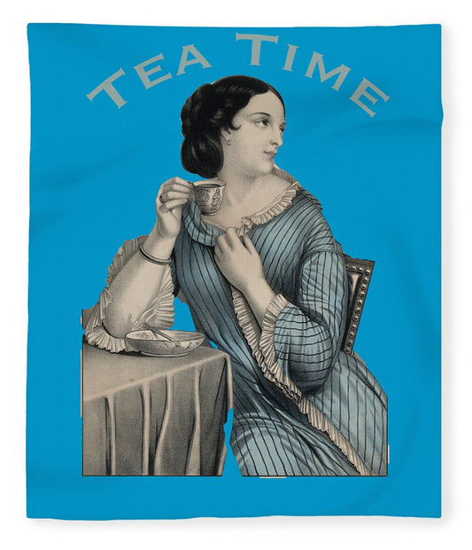 Tea Time Vintage Woman - Blanket