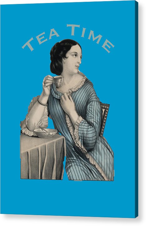Tea Time Vintage Woman - Acrylic Print