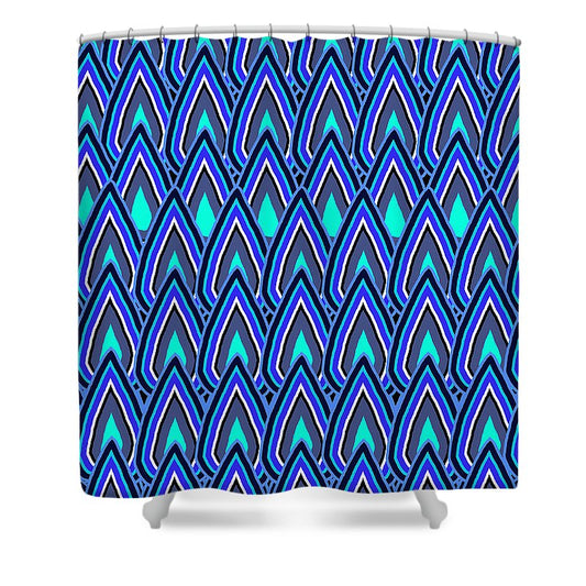 Teardrops In Blue - Shower Curtain