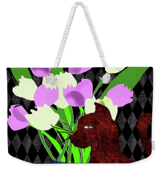 The Cat and The Tulips - Weekender Tote Bag