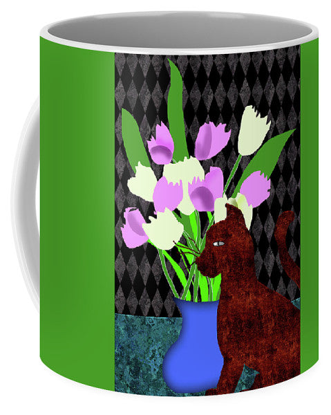 The Cat and The Tulips - Mug