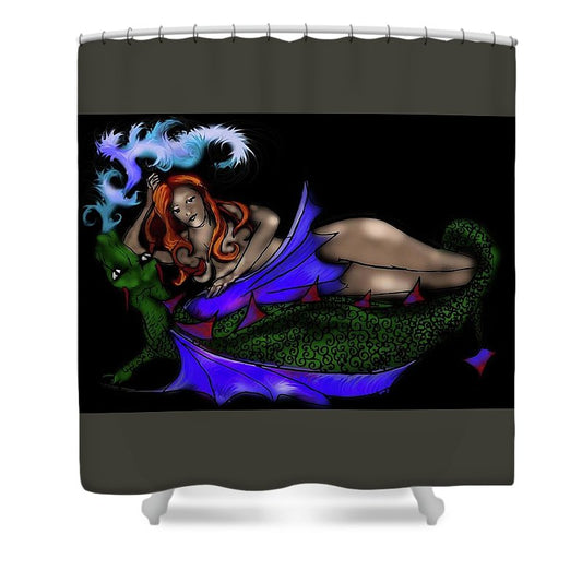 The Maiden and The Dragon - Shower Curtain