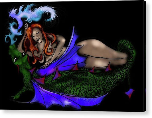 The Maiden and The Dragon - Acrylic Print