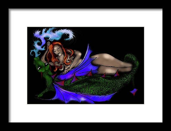 The Maiden and The Dragon - Framed Print