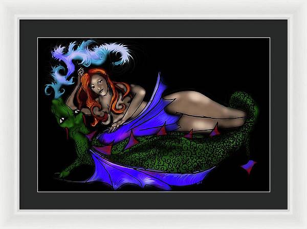 The Maiden and The Dragon - Framed Print