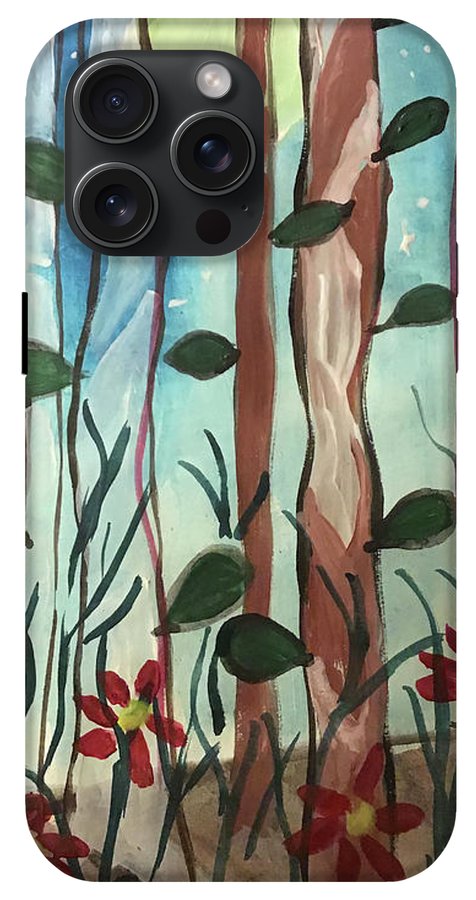 The Moon Behind Trees - Phone Case