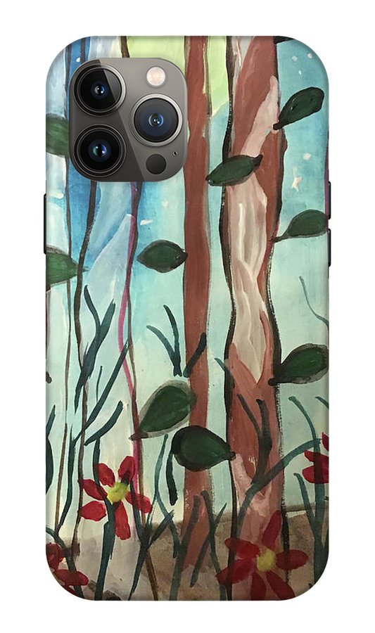 The Moon Behind Trees - Phone Case