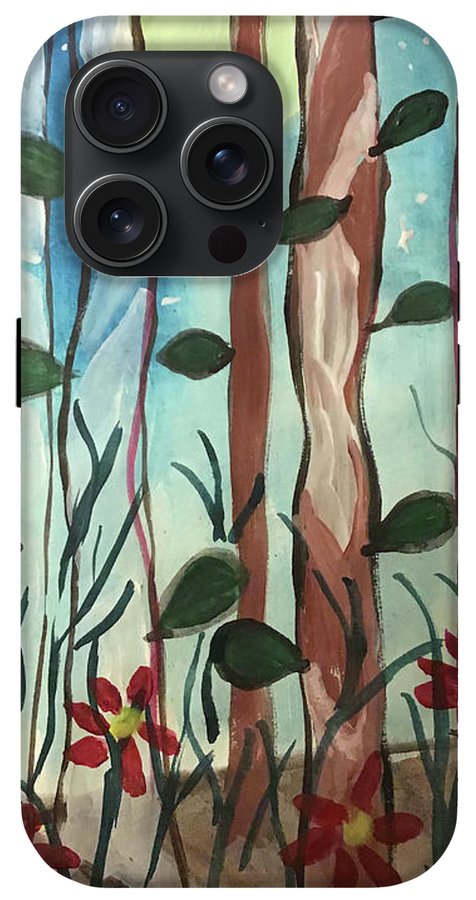 The Moon Behind Trees - Phone Case