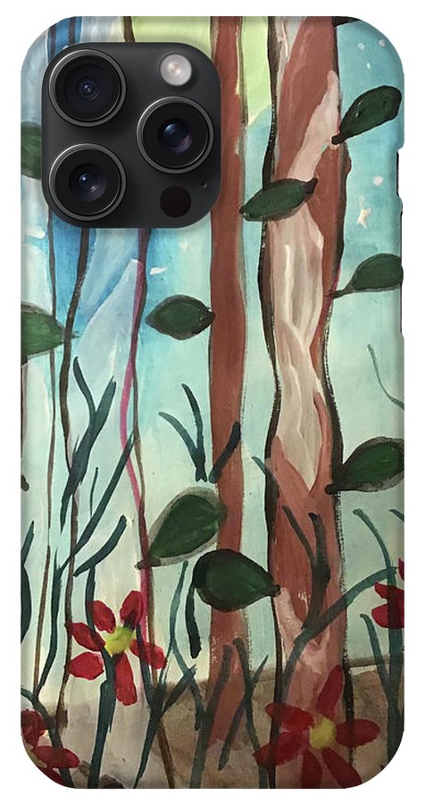 The Moon Behind Trees - Phone Case