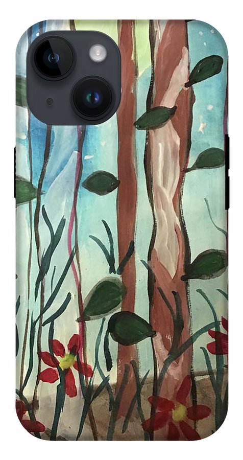 The Moon Behind Trees - Phone Case