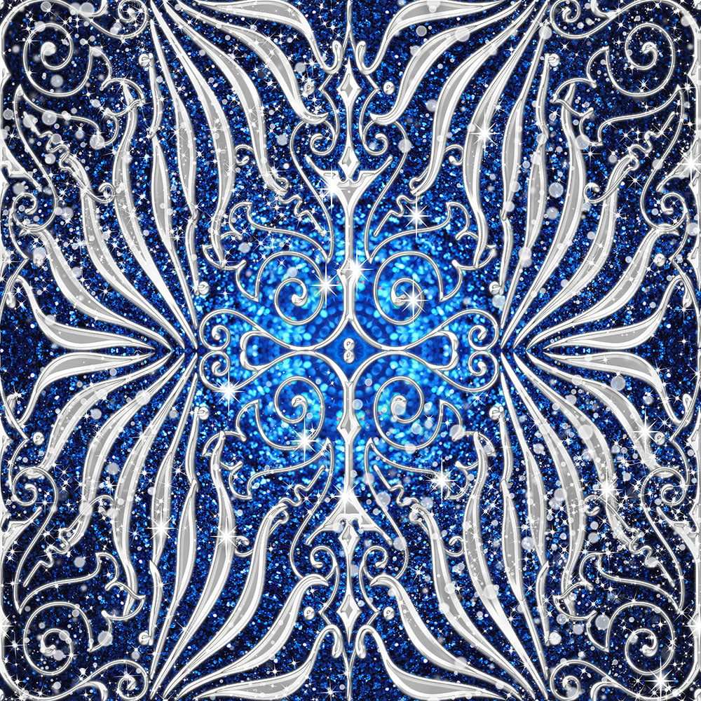 Blue and Silver Victorian Sparkle Digital Image Download