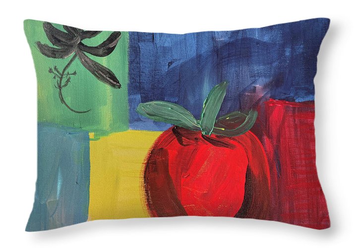 Tomato Basil Abstract - Throw Pillow