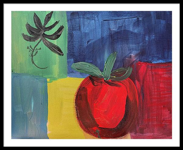 Tomato Basil Abstract - Framed Print