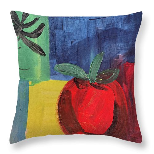 Tomato Basil Abstract - Throw Pillow