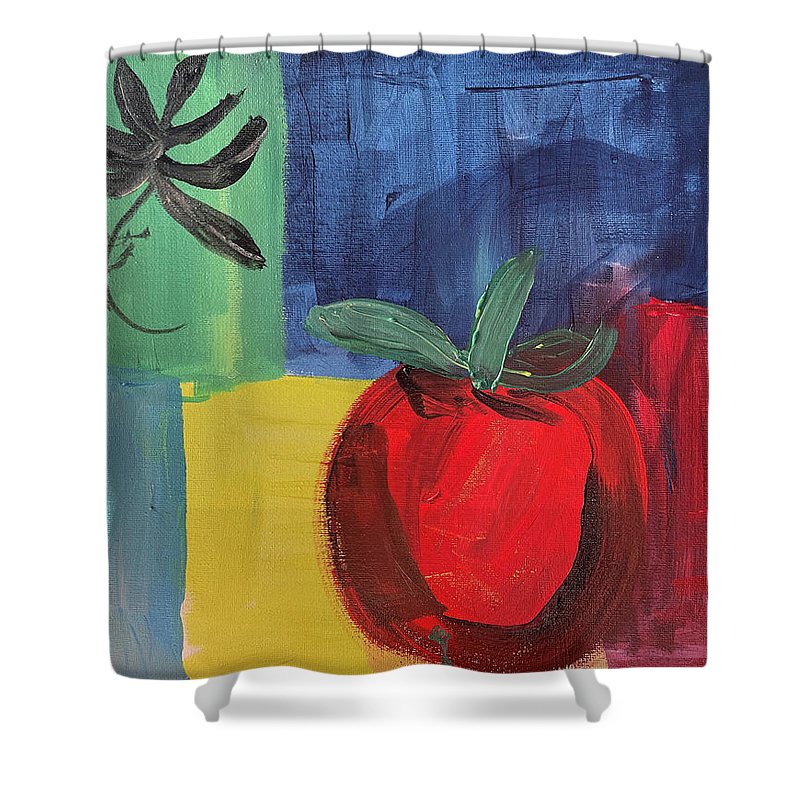 Tomato Basil Abstract - Shower Curtain