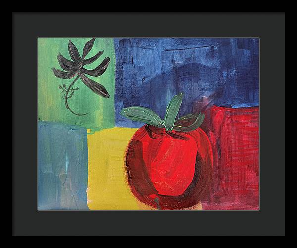 Tomato Basil Abstract - Framed Print