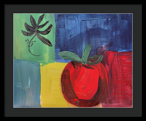 Tomato Basil Abstract - Framed Print