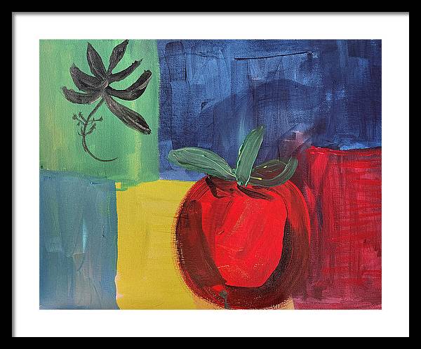 Tomato Basil Abstract - Framed Print