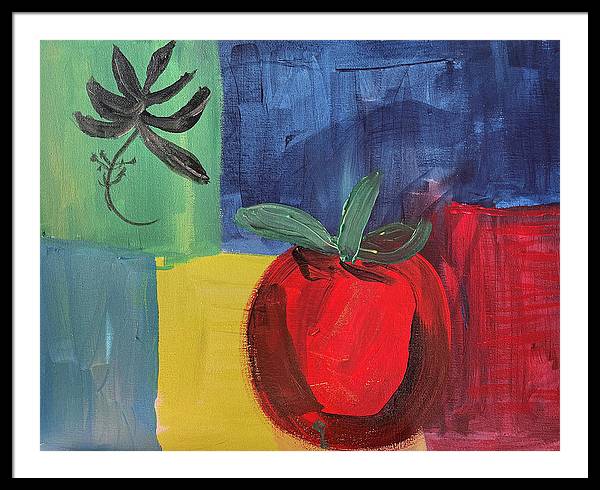 Tomato Basil Abstract - Framed Print