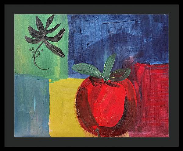 Tomato Basil Abstract - Framed Print