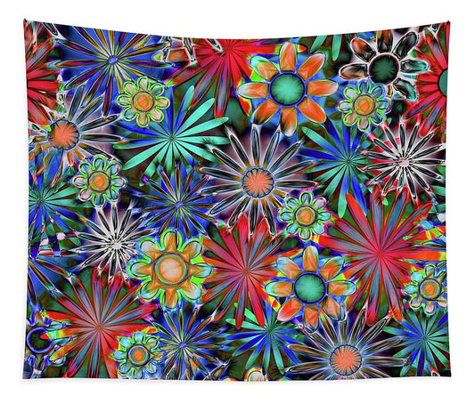 Tropical Daisies Collage - Tapestry