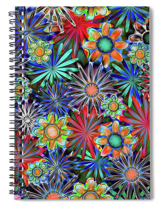Tropical Daisies Collage - Spiral Notebook
