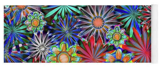 Tropical Daisies Collage - Yoga Mat