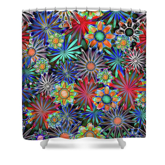 Tropical Daisies Collage - Shower Curtain