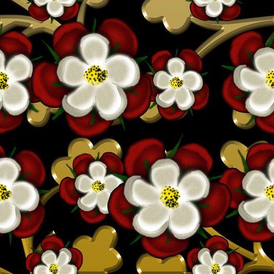 Tudor Roses on Black Digital Image Download