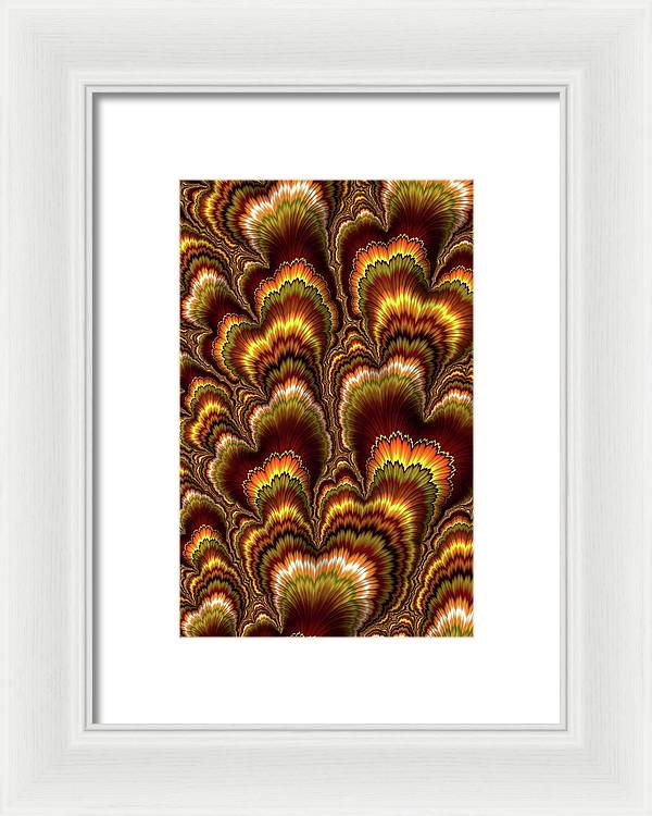 Turkey Feather Fractal - Framed Print