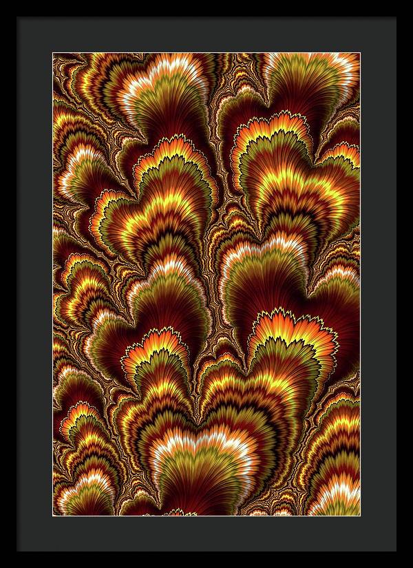 Turkey Feather Fractal - Framed Print