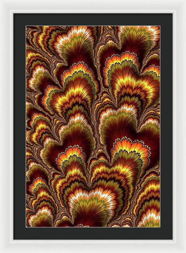 Turkey Feather Fractal - Framed Print