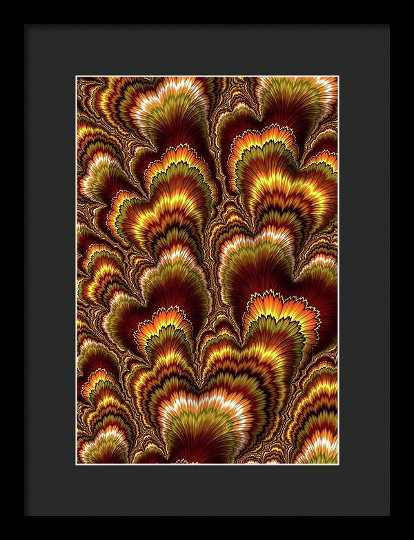 Turkey Feather Fractal - Framed Print