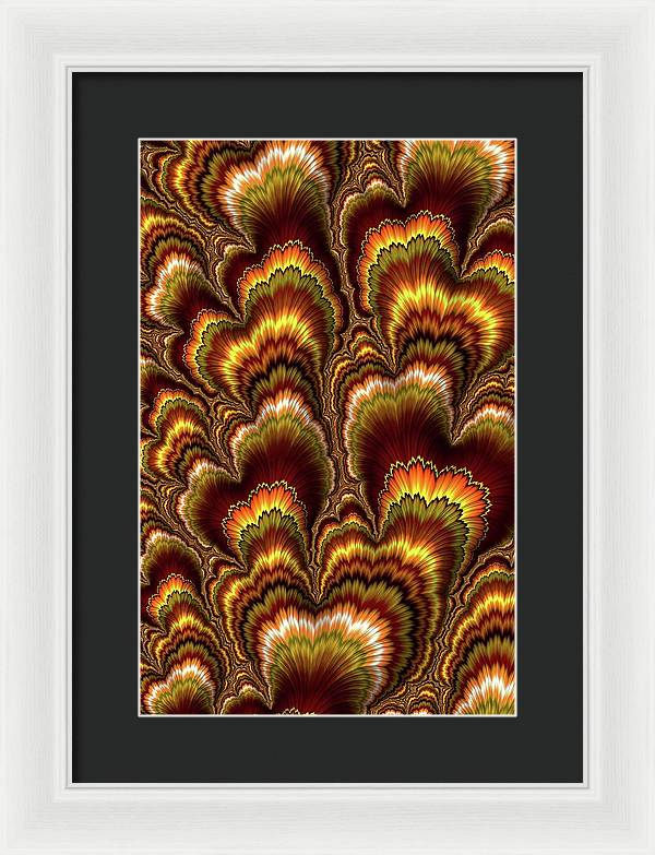 Turkey Feather Fractal - Framed Print