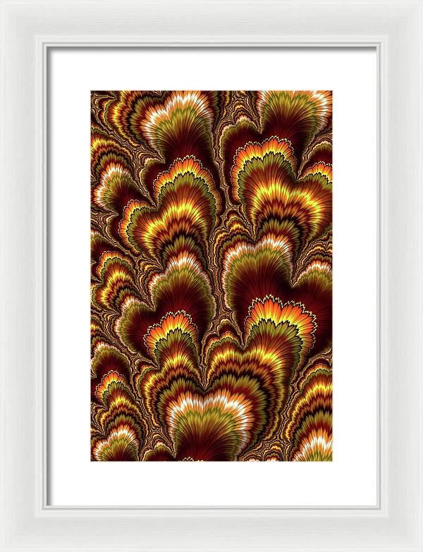 Turkey Feather Fractal - Framed Print