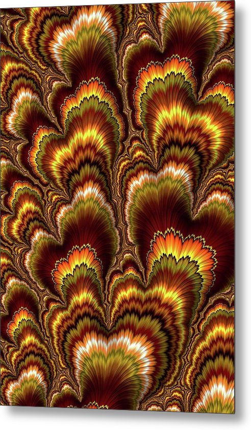 Turkey Feather Fractal - Metal Print