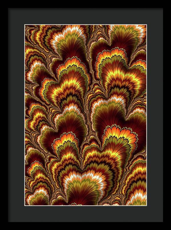 Turkey Feather Fractal - Framed Print