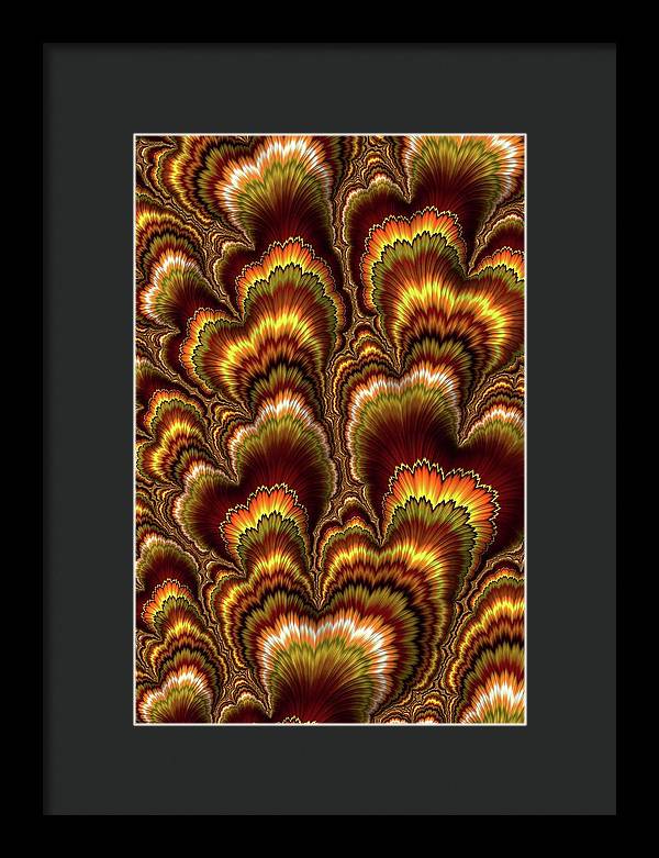 Turkey Feather Fractal - Framed Print