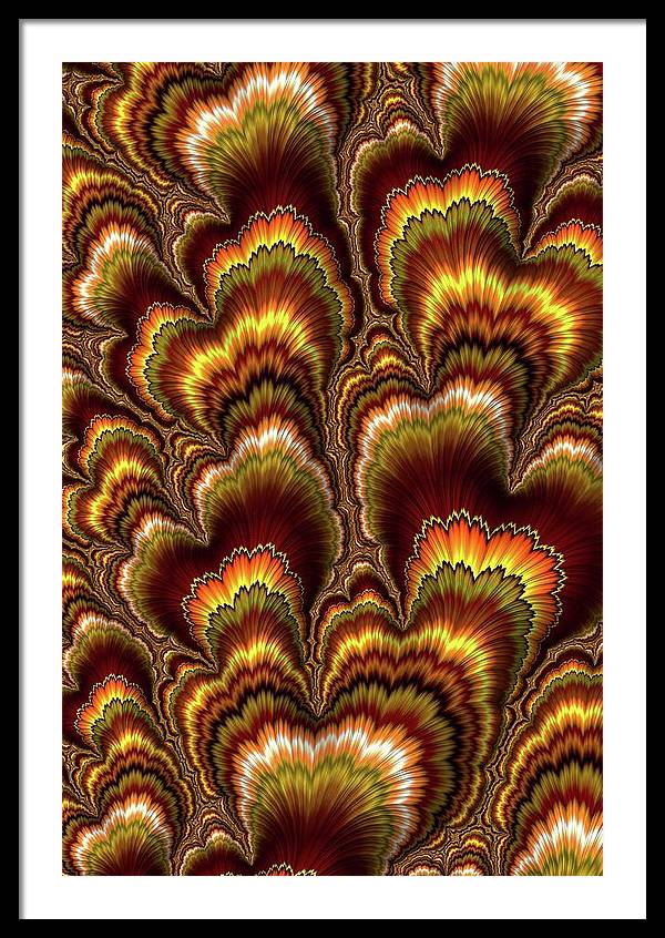 Turkey Feather Fractal - Framed Print