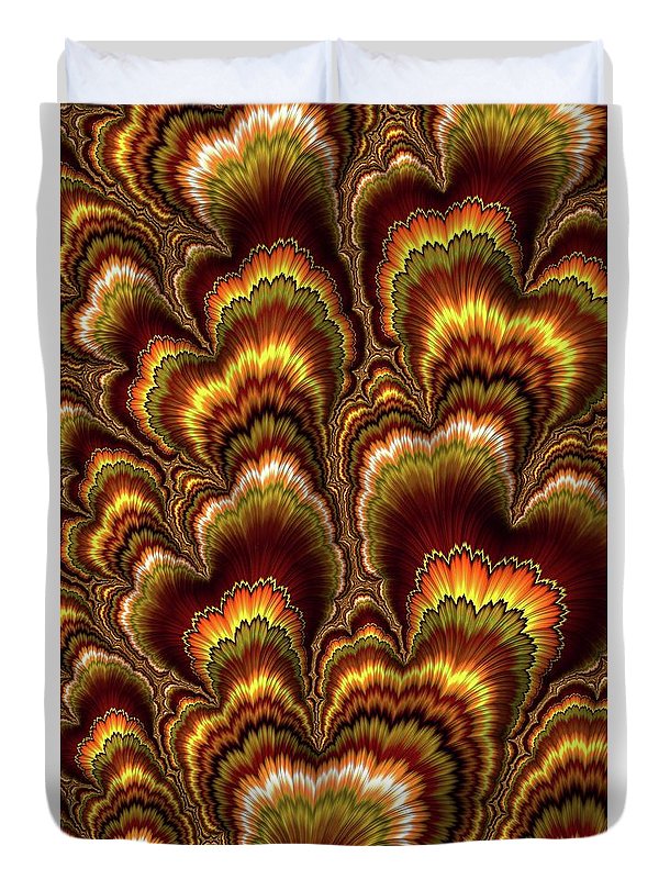 Turkey Feather Fractal - Duvet Cover