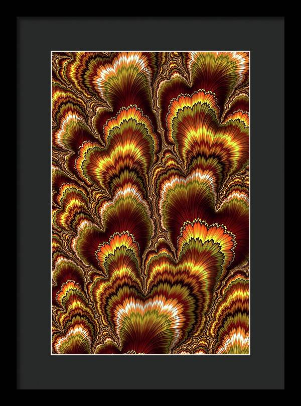 Turkey Feather Fractal - Framed Print