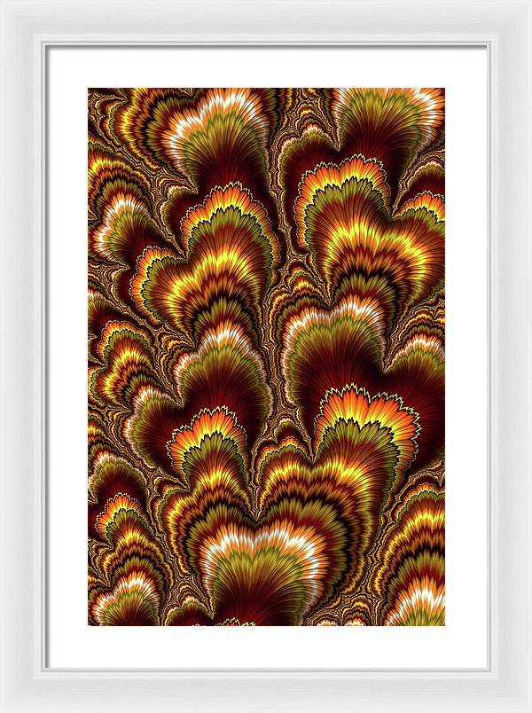 Turkey Feather Fractal - Framed Print