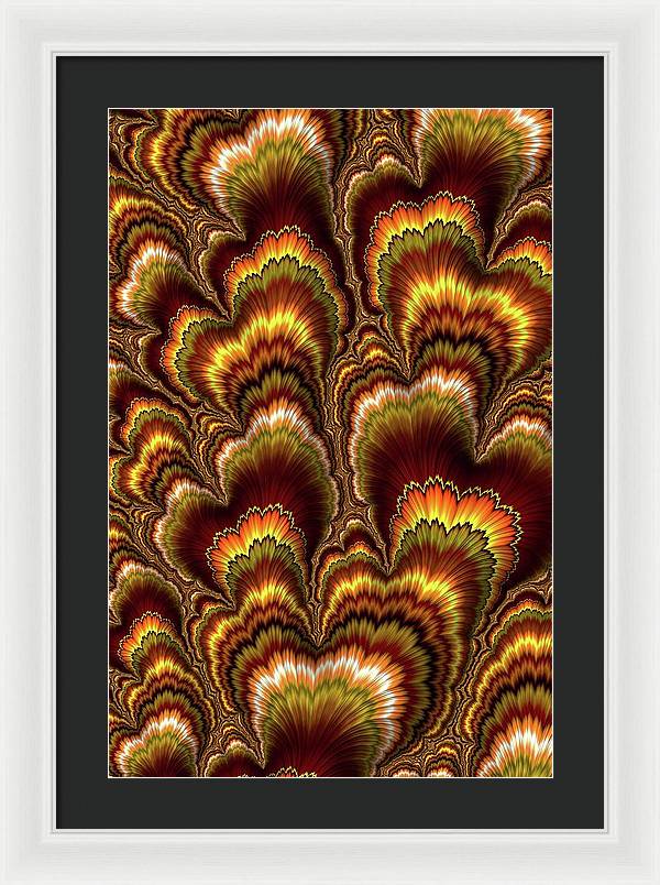 Turkey Feather Fractal - Framed Print