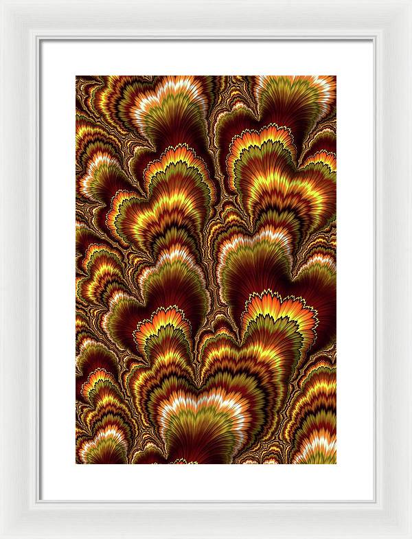 Turkey Feather Fractal - Framed Print