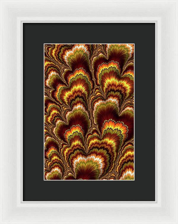 Turkey Feather Fractal - Framed Print