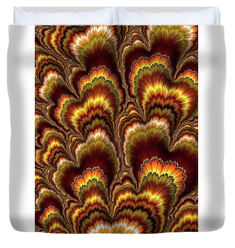 Turkey Feather Fractal - Duvet Cover